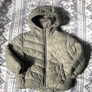 George Kids Hooded Puffer Jacket in Sage Green